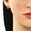 Argolla Huggie 02.195.0111.3.10 Oro Laminado, con Micro Pave Amatista, Pulido, Dorado