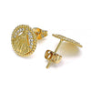 Arete Dormilona 02.213.0264 Oro Laminado, Diseño de Caridad del Cobre, con Micro Pave Blanca, Pulido, Dorado