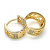 Argolla Huggie 02.210.0113.2.15 Oro Laminado, con Zirconia Cubica Blanca, Pulido, Dorado