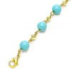 Pulsera Elegante 03.63.2226.1.08 Oro Laminado, Diseño de Bola, con Perla Turquoise, Pulido, Dorado