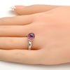 Anillo Multi Piedra 01.239.0006 Rodio Laminado, Diseño de Bola, con Cristales de Swarovski Light Rose, Pulido, Rodinado