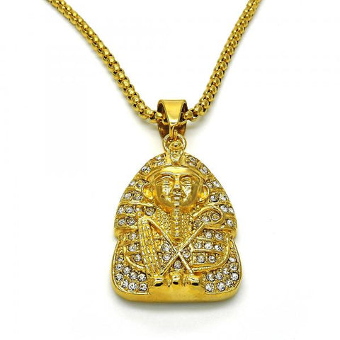 Collares con Dije 04.259.0002.30 Acero Inoxidable, con Cristal Blanca, Pulido, Dorado