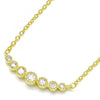 Collares con Dije 04.336.0089.2.16 Plata Rodinada, con Zirconia Cubica Blanca, Pulido, Dorado