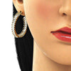 Arete Dormilona 02.341.0129 Oro Laminado, con Zirconia Cubica Blanca, Pulido, Dorado