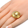 Anillo Multi Piedra 01.241.0016.07 Oro Laminado, Diseño de Gota, con Cristal Blanca, Pulido, Dorado