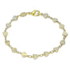 Pulsera Elegante 03.326.0024.07 Oro Laminado, Diseño de Corazon, Diamantado, Dorado