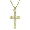 Collares con Dije 04.242.0101.20 Oro Laminado, Diseño de Crucifijo, Pulido, Dorado