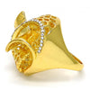 Anillo Multi Piedra 01.241.0056.07 Oro Laminado, Diseño de Espiral, con Cristal Blanca, Pulido, Dorado