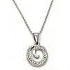 Collares con Dije 04.238.0024.18 Acero Inoxidable, Diseño de Iniciales y Rolo, Diseño de Iniciales, con Cristal Blanca, Pulido, Acero