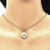 Collares con Dije 04.362.0005.20 Oro Laminado, Diseño de Ojo Griego, con Zirconia Cubica Blanca, Pulido, Dorado