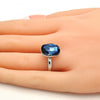 Anillo Multi Piedra 01.239.0011.1 Rodio Laminado, con Cristales de Swarovski Denin Blue, Pulido, Rodinado