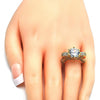 Anillo Multi Piedra 01.284.0016.07 Oro Laminado, con Zirconia Cubica Blanca, Pulido, Dorado