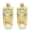 Argolla Pequeña 02.210.0277.15 Oro Laminado, con Micro Pave Blanca, Pulido, Dorado