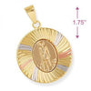 Dije Religioso 5.196.024 Oro Laminado, Diseño de San Lazaro, Diamantado, Tricolor