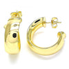 Arete Dormilona 02.163.0152 Oro Laminado, Diseño de Chunky, Pulido, Dorado