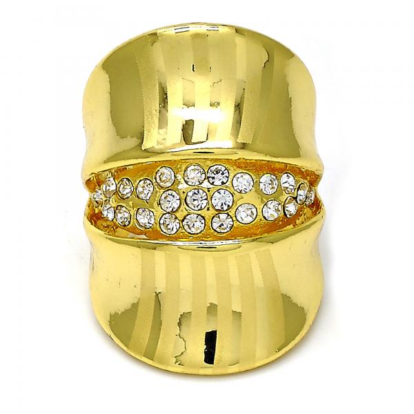 Anillo Multi Piedra 01.241.0043.08 Oro Laminado, con Cristal Blanca, Pulido, Dorado