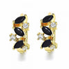 Argolla Huggie 02.266.0042.1.15 Oro Laminado, con Zirconia Cubica Negro y Blanca, Pulido, Dorado
