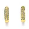 Argolla Huggie 02.381.0010.1.12 Oro Laminado, con Micro Pave Blanca, Pulido, Dorado