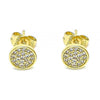 Arete Dormilona 02.156.0547 Oro Laminado, con Micro Pave Blanca, Pulido, Dorado