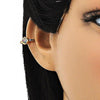 Arete Orejera 02.213.0383 Oro Laminado, Diseño de Corazon, con Micro Pave Multicolor, Pulido, Dorado