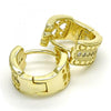Argolla Huggie 02.186.0120.15 Plata Rodinada, con Micro Pave Blanca, Pulido, Dorado