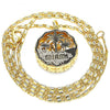 Collares con Dije 04.106.0036.20 Oro Laminado, Diseño de Arbol, con Zirconia Cubica Blanca, Diamantado, Dorado
