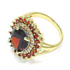 Anillo Multi Piedra 01.346.0021.2.09 Oro Laminado, con Zirconia Cubica Granate, Pulido, Dorado