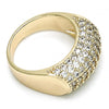 Anillo Multi Piedra 01.346.0009.09 Oro Laminado, con Micro Pave Blanca, Pulido, Dorado