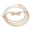 Collares con Dije 04.336.0154.1.16 Plata Rodinada, Diseño de Infinito, con Zirconia Cubica Blanca, Pulido, Oro Rosado