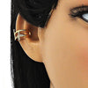 Arete Orejera 02.210.0676 Oro Laminado, Diseño de Cruz, con Micro Pave Blanca, Pulido, Dorado