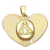 Dije Religioso 5.195.008 Oro Laminado, Diseño de Sagrado Corazon de Jesus, Diamantado, Dorado