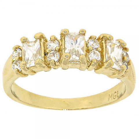 Anillo Multi Piedra 5.165.030.06 Oro Laminado, con Zirconia Cubica Blanca, Pulido, Dorado