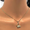 Collares con Dije 04.156.0053.20 Oro Laminado, Diseño de Mariposa, con Micro Pave Blanca, Pulido, Dorado