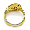Anillo Multi Piedra 01.118.0049.08 Oro Laminado, con Micro Pave Blanca, Pulido, Dorado