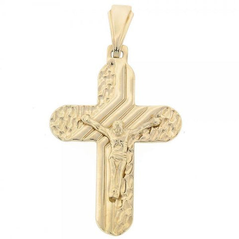 Dije Religioso 05.16.0140 Oro Laminado, Diseño de Crucifijo, Dorado