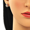 Arete Dormilona 02.156.0454.1 Oro Laminado, con Micro Pave Rubi, Pulido, Dorado