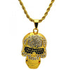 Collares con Dije 04.242.0014.30GT Tono Dorado, Diseño de Rope y Calavera, Diseño de Rope, con Cristal Blanca y Negro, Pulido, Dorado