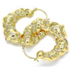 Argolla Mediana 5.149.003.40 Oro Laminado, Diseño de Besos y Abrazos y Hueco, Diseño de Besos y Abrazos, Diamantado, Dorado