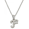 Collares con Dije 04.238.0005.1.18 Acero Inoxidable, Diseño de Iniciales y Rolo, Diseño de Iniciales, con Cristal Blanca, Pulido, Acero