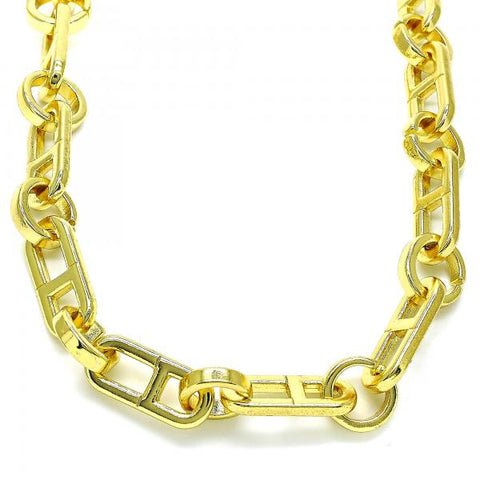 Gargantilla Básica 04.362.0039.18 Oro Laminado, Diseño de Chunky, Pulido, Dorado