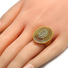 Anillo Multi Piedra 01.118.0025.09 Oro Laminado, con Cristal Blanca, Pulido, Dorado