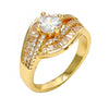 Anillo Multi Piedra 01.199.0004.08.GT Tono Dorado, con Zirconia Cubica Blanca, Pulido, Dorado