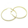 Argolla Grande 02.185.0005.50 Oro Laminado, con Micro Pave Blanca, Pulido, Dorado