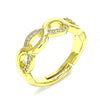 Anillo Multi Piedra 01.341.0013 Oro Laminado, con Micro Pave Blanca, Pulido, Dorado