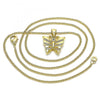 Collares con Dije 04.156.0452.20 Oro Laminado, Diseño de Mariposa, con Zirconia Cubica Blanca y Micro PaveBlanca, Pulido, Dorado
