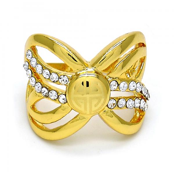 Anillo Multi Piedra 01.241.0037.07 Oro Laminado, con Cristal Blanca, Pulido, Dorado