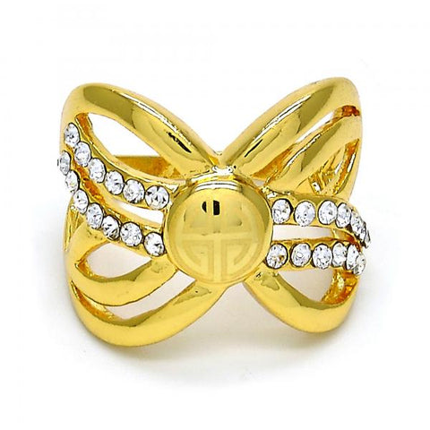 Anillo Multi Piedra 01.241.0037.07 Oro Laminado, con Cristal Blanca, Pulido, Dorado