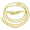 Collares con Dije 04.336.0092.2.16 Plata Rodinada, Diseño de Oja, con Zirconia Cubica Blanca, Pulido, Dorado