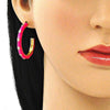 Arete Dormilona 02.362.0005.2 Oro Laminado, Diseño de Estrella, con Zirconia Cubica Blanca, Esmaltado Rosado Oscuro, Dorado