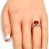 Anillo Multi Piedra 01.239.0009.4 Rodio Laminado, con Cristales de Swarovski Light Siam, Pulido, Rodinado